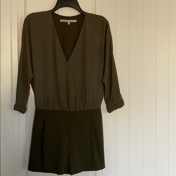 Army Green Military Inspired Mini Jumpsuit Dressy Romper - Picture 2 of 9